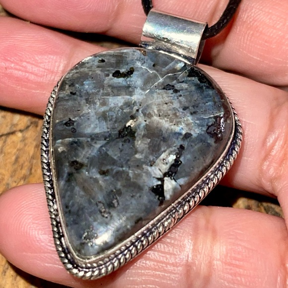 Larvikite Feldspar Pendant 2” - Picture 6 of 11